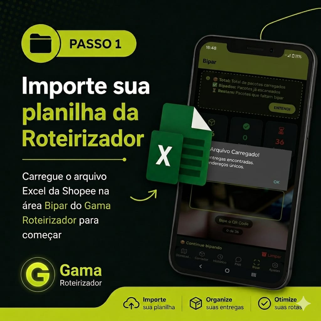 Passo 1: Importar planilha